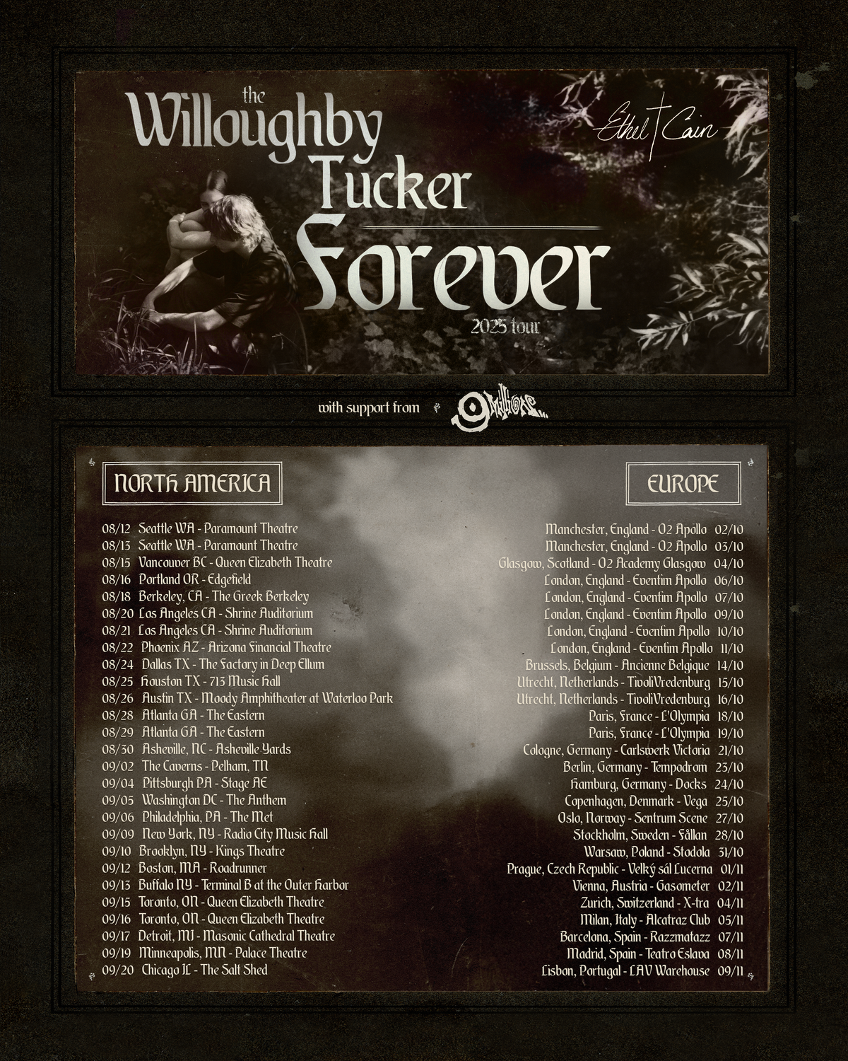 Willoughby Tucker Forever US Tour 2025 Poster